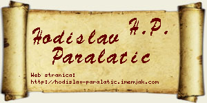 Hodislav Paralatić vizit kartica